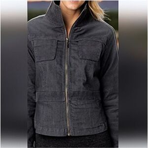 PrAna Nadine Corduroy Denim Zip Jacket Gray Women’s XS
